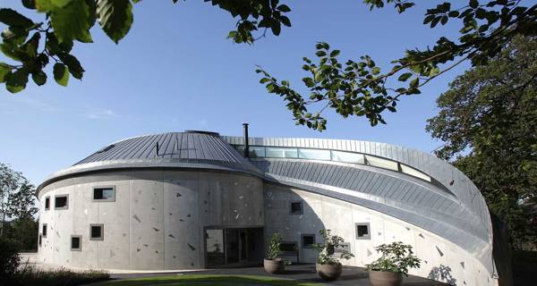 Exterior view of Maggies Centre Swansea At Twilight