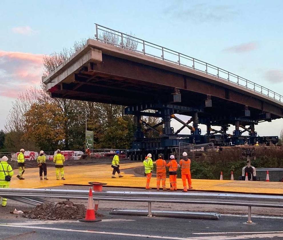 A533 Expressway Bridge being Lifted